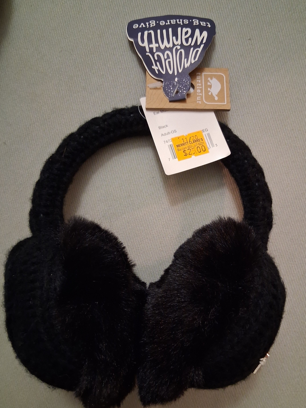 Black Faux Fur Ear Muffs
